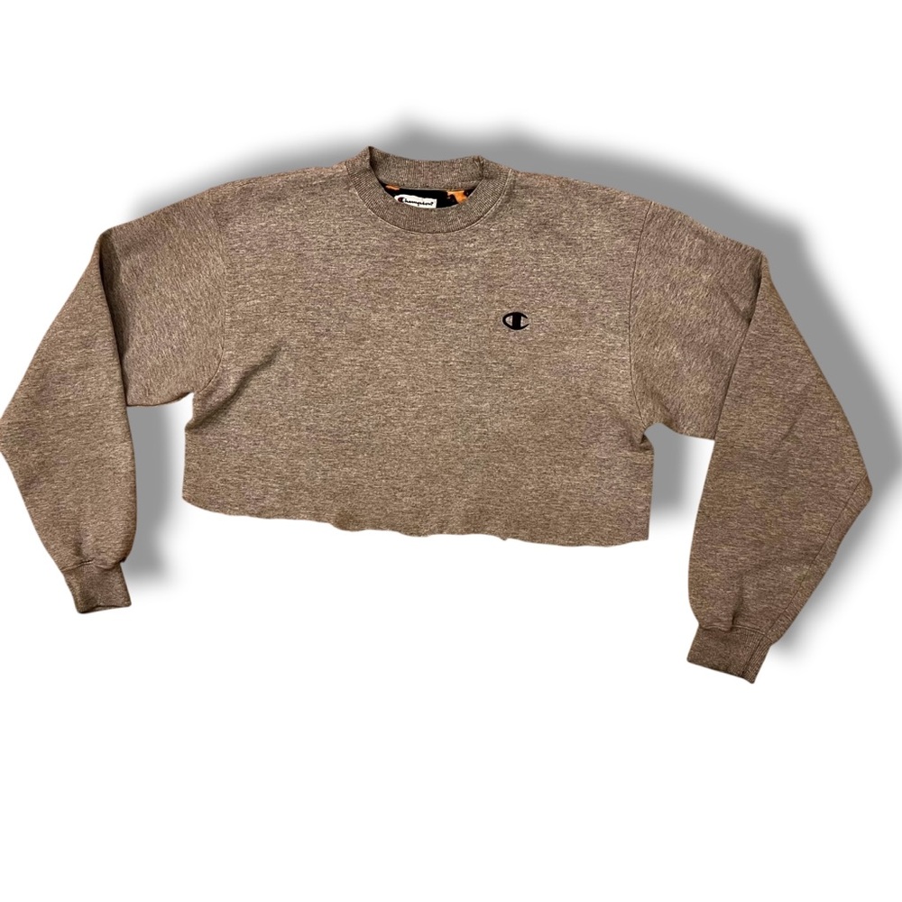 Champion Reverse Weave Cropped Cut-off Crew M Gray Women’s Sweatshirt Trashed